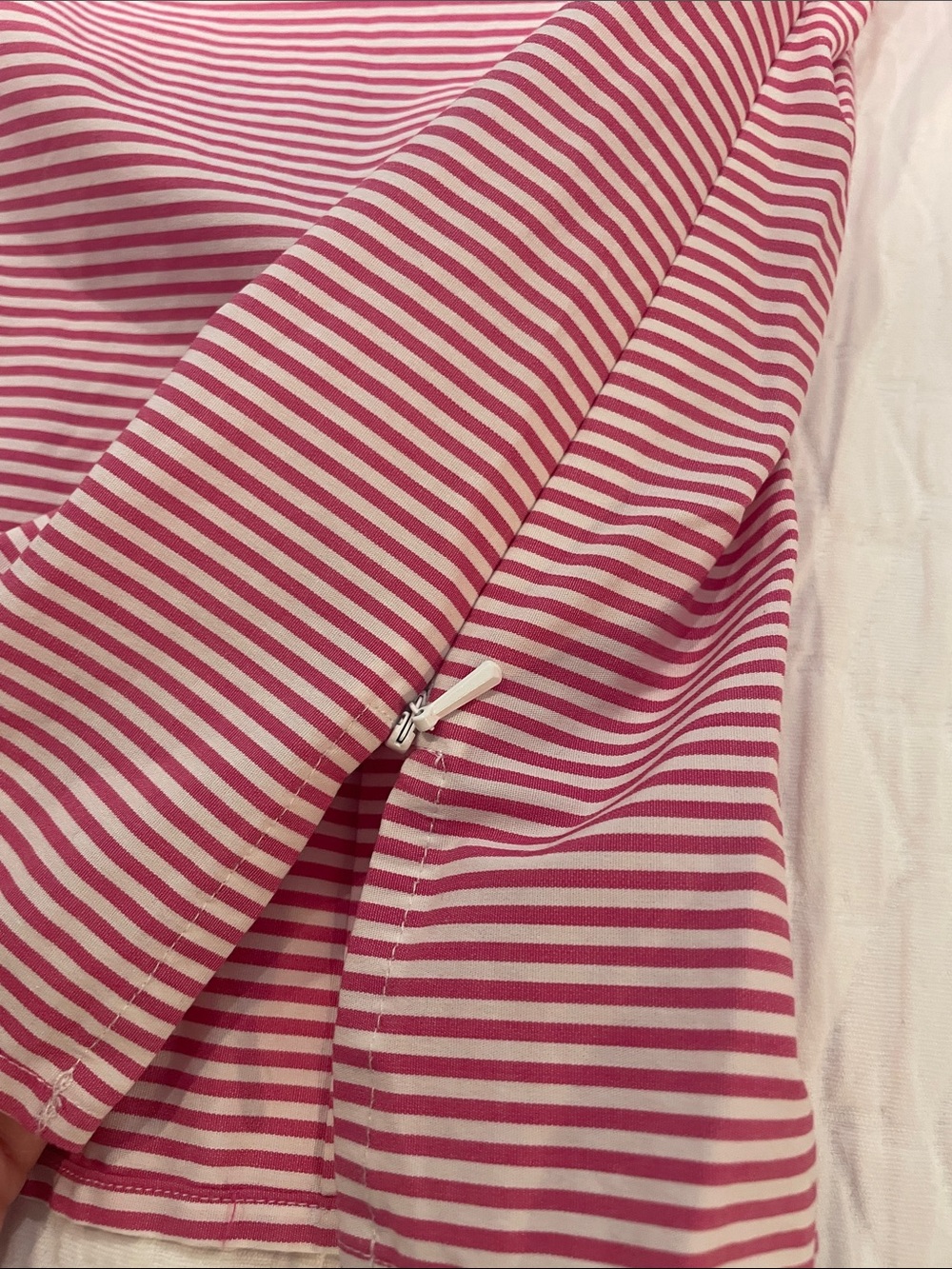 Talbots Pink & White Striped Sleeveless Top with Beaded Neckline - Picture 3 of 7
